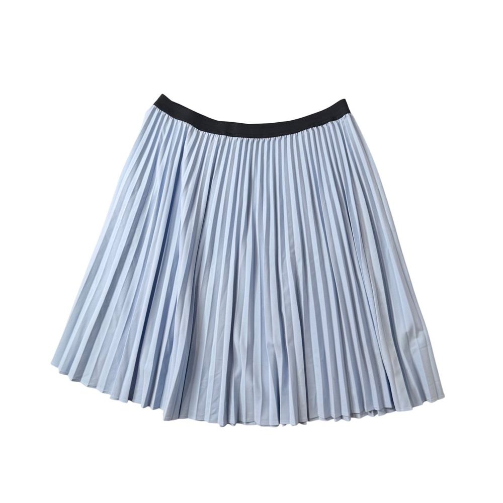 Worthington Pastel Light Blue Pleated Midi Skirt Elastic Waist Size 1X Accordion